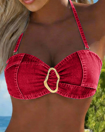 Patricia™ | Metal Buckle Suspender Bikini Two-Piece