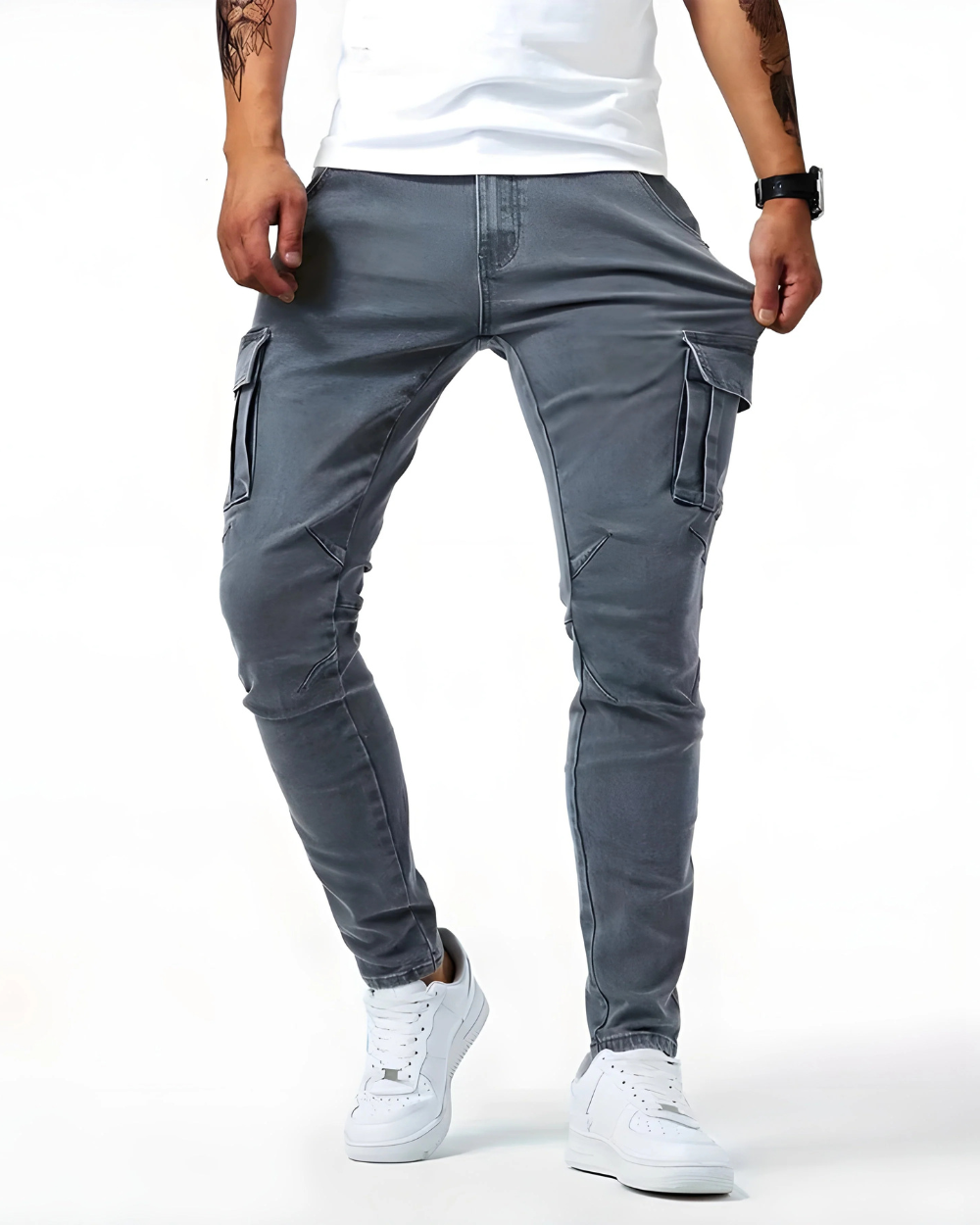Ryan | Flex-Fit Navy Cargo Pants