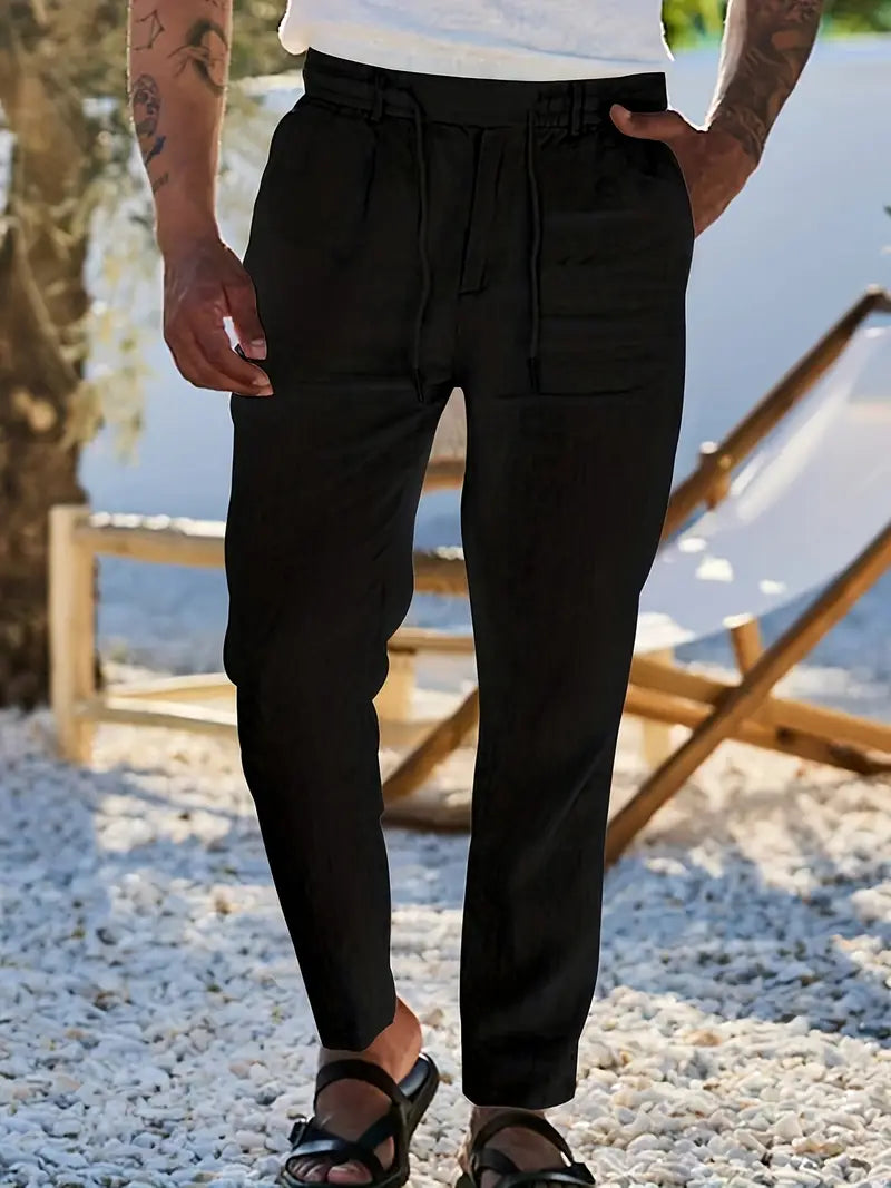 Andy | Relaxed Linen Drawstring Trousers