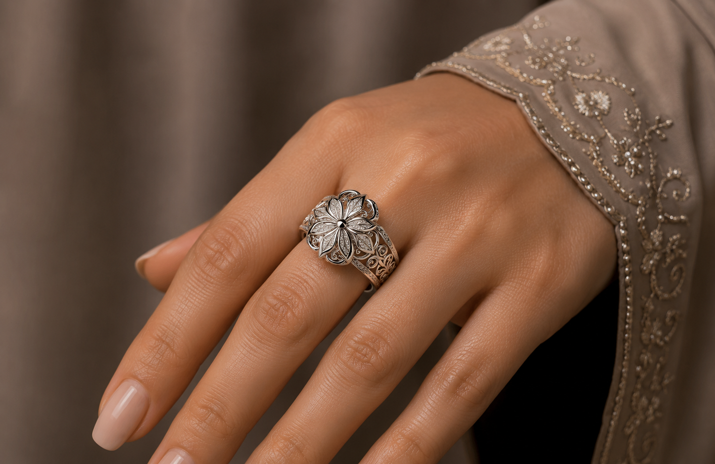 Flower Zirconia Exotic Ring