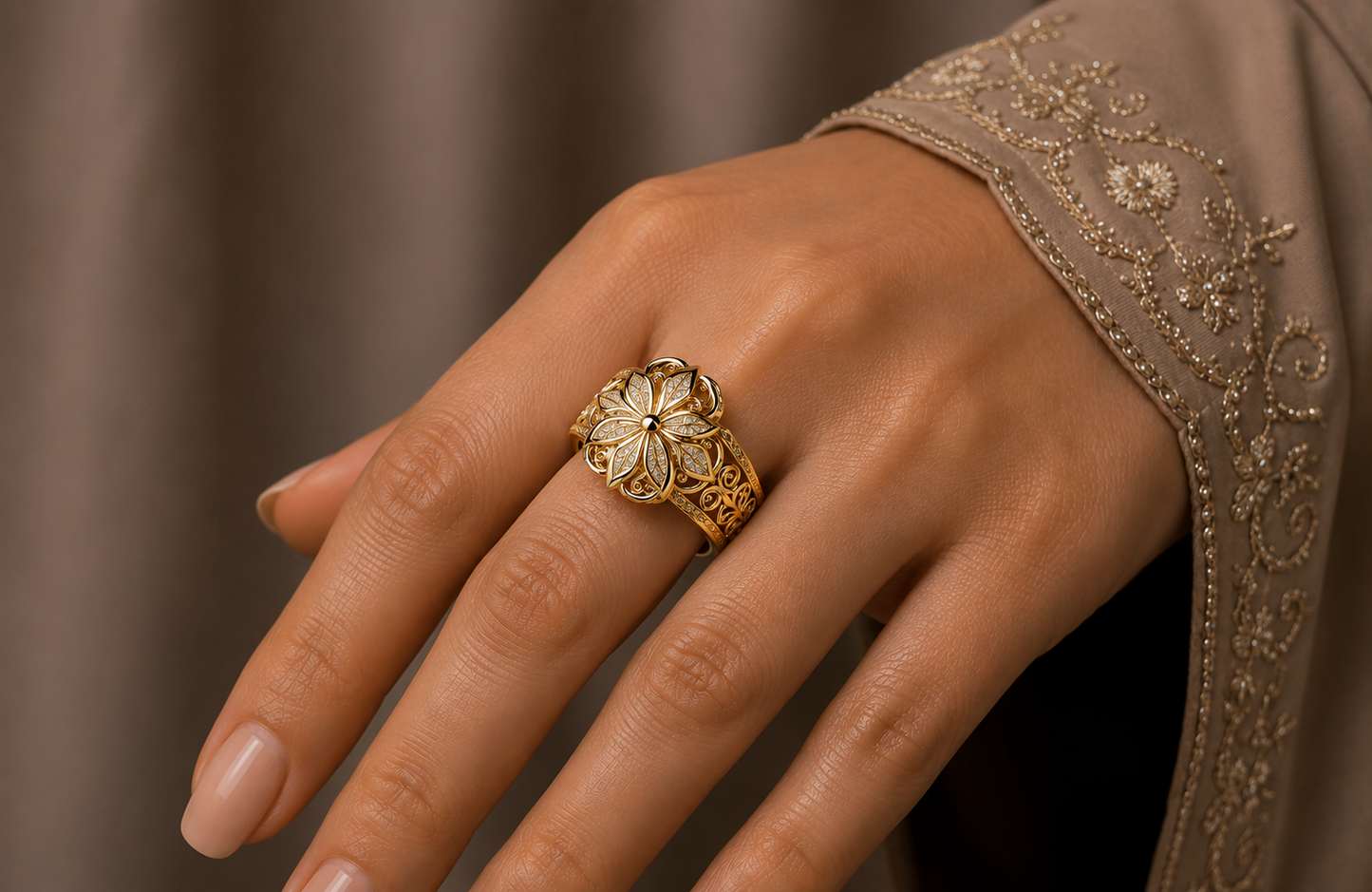 Flower Zirconia Exotic Ring