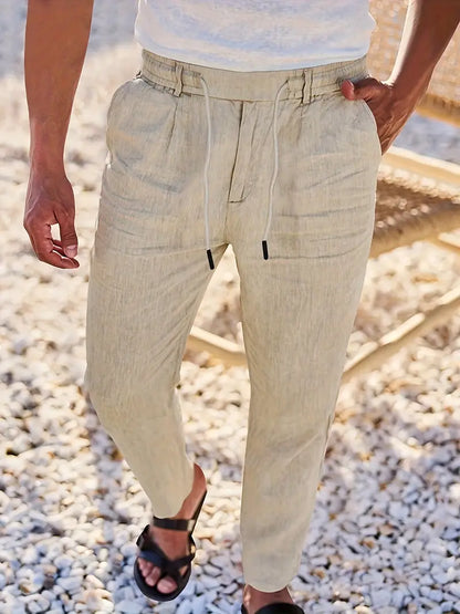 Andy | Relaxed Linen Drawstring Trousers