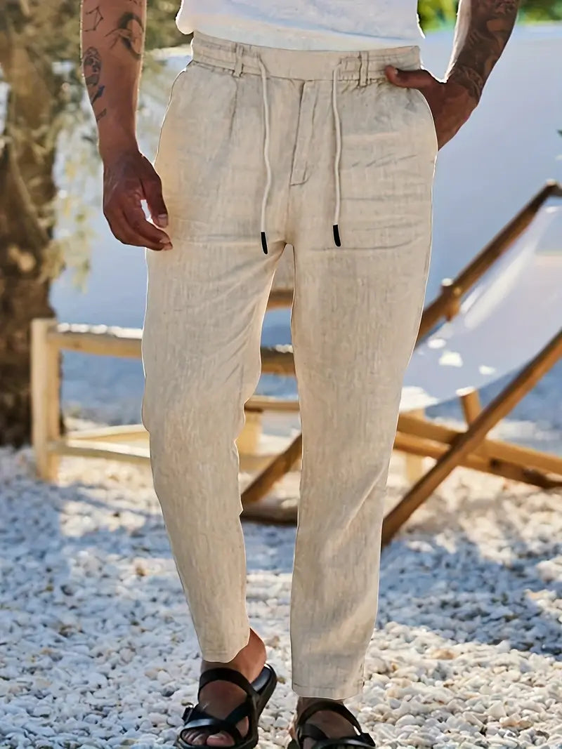 Andy | Relaxed Linen Drawstring Trousers