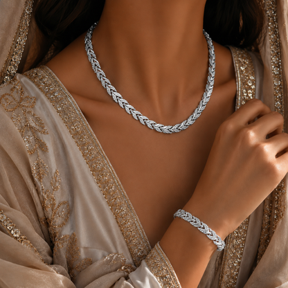 Elegant Glass Rhinestone Fish Tail Set